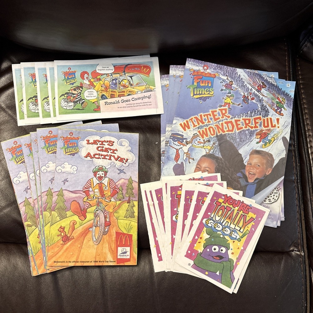 Vintage Mcdonalds Fun Times Magazines‎ Lot 5 Camping, 8 Activities, 4 Magazine